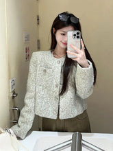 Lunivop Sweet Women Slim Elegant Jacket Vintage Long Sleeve O Neck Fall Short Coat Korean Small Fragrance Single Breasted Lady Tops