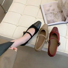 Lunivop New Spring Designer Mary Jane Shoes Women's Elegant Square Toe Shoes Women Flat Shoes Fashion Casual Dress Outdoor Ballerinas
