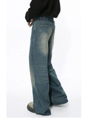 Lunivop Retro American Distressed Women Baggy Straight Jeans Spring Fall Y2K Classic Denim Pants Streetwear Trousers Korean Chic Jeans
