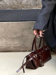 Lunivop High Street Brown Y2k Hand Bag Women Hot Girls Pu Leather Handle Chic Casual Handbag Female Fashionable Underarm Bag New