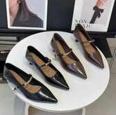 Lunivop French Vintage Pointed Mary Jane Shoes for Women Spring Workwear High Heels Woman Stiletto Heels Office Leather Shoes