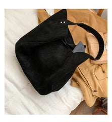 Lunivop Autumn Winter Vintage Suede Bucket Bag for Women New Fashionable Niche Large Capacity Underarm Bags