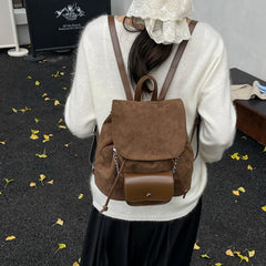 Lunivop Retro College-Style Backpack for Women, New Autumn and Winter Model, Light Luxury Niche High-End Small Backpack for Female Students for Class and Commuting