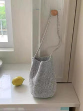 Lunivop New Korean Style Silver Wire Woven Bucket Bag with Large Capacity Versatile Commuting Shoulder Bags