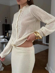 Lunivop Knitwear Commuting Round-Neck Sweater Cardigan Women Hollowed Out Pleats Solid Cropped Outwear Knit Female Cardigan Top