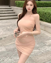 Lunivop Woman Sexy Sleeveless Halter Mesh Patchwork Flowers Elegant Slim Off Shoulder Party Dress Female Temperament Chic