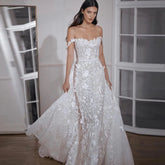 Lunivop White High End Lace Flowers Mermaid Wedding Dresses Sweep Train Off The Shoulder Appliques Long Bridal Gowns Vestidos De Novia