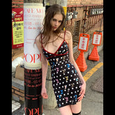 Lunivop Millennial Summer New Women Sexy Deep V Halter Print Slim-Fit Fanny Pack Hip Vintage Feminine Dress Party Clubwear Fashion Drees