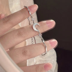 Lunivop New Trend Shell Moon Link Bracelet For Women Korean Fashion Sweet Girls Twisted Chain Y2K Bracelet Party Gift