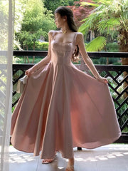 Lunivop Elegant Princess Womens Dresses Sleeveless Square Collar Wedding Evening Party Dress Fashion A-Line Vestidos Female Clothes New