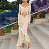 Lunivop Women Sexy Lace See Through Maxi Dress Y2k Floral Sheer Strap Backless Bodycon Fitted Long Dress Party Club Dress