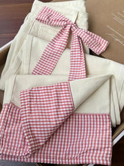 Lunivop Plaid Patchwork Sweet Jeans Women Elegant Bow High Waist Denim Pant Fall Winter Loose Casual Female Fashion Wide Leg Trousers