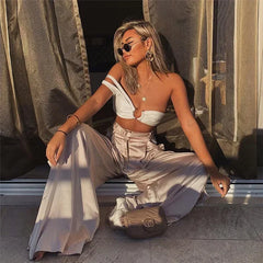 Lunivop New women's American suspenders new Europe and the United States short tops Spice Girls undershirt women's hollow clothes