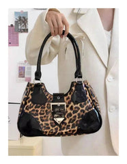 Lunivop Hot Girls Leopard Print Y2k Shoulder Bag Women Vintage Handle Casual Crossbody Bags Female Versatile Retro Messenger Bag