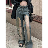 Lunivop Women's Blue Y2k Cargo Jeans Harajuku 90s Aesthetic Baggy Oversize Denim Trousers Korean Jean Pants Vintage 2000s Trashy Clothes