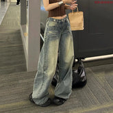 Lunivop Vintage Y2K Loose Wide Leg Jeans Women Casual High Waist Washed Straight Leg Denim Pants Spring Summer Slimming Baggy Trousers