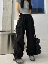 Lunivop Streetwear Hip Hop Cargo Pants Women Fashion Pockets Oversize Loose Trousers Summer Bf Korean High Waist Wide Leg Pants New