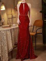 Lunivop Temperament Sequined Slim Waist Hanging Neck Wedding Party Dress Shoulder Strapless Backless Prom Robe Big Bow Evening Dresses