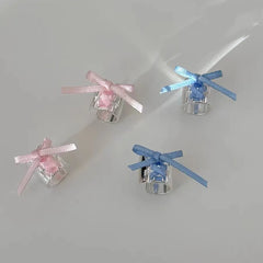 Lunivop New Romantic Sweet Pink Ribbon Bowknot Metal Ear Clip Gothic Y2K Cute Egirl Harajuku Lolita Aesthetic 2000s Jewelry Accessories