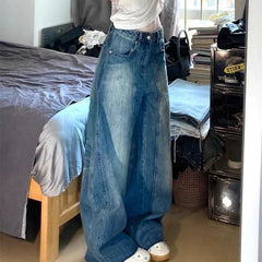 Lunivop American Vintage Baggy Women Jeans Y2K Fashion Streetwear Distress Raw Edge Straight Pants Harajuku High Waist Pocket Trousers