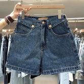 Lunivop Euramerican French Simple High Waist Denim Short Pants Y2k Office Lady Summer Harajuku Punk Women Trousers Casual Lazy Shorts
