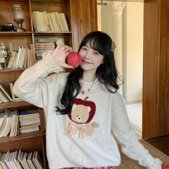 Lunivop Deeptown Kawaii Sweaters Cartoon Women Harajuku Sweet Knitted Pullovers Autumn Winter Fashion Oversize Cute Aesthetics Sweaters