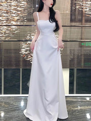 Lunivop Vestidos De Gala Elegante Long Dresses Office Lady Basics V-Neck Backless Vestidos De Galar Dress Summer holiday A-line New