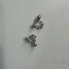 Lunivop Love Chain Lip Ring One-nail Dual-purpose Detachable Piercings Ornament Round Ball Pointed Toe Lip Studs For Men's and Women's