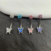 Lunivop Eyebrow Stud Small Butterfly Mud Ball Dripping Oil Glitter ROOK Lip Piercing Puncture Jewelry Ear Tragus Pierced