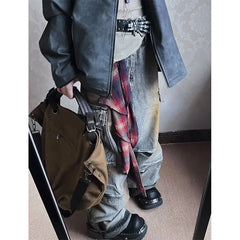 Lunivop Blue Womens Jeans High Waist Vintage Straight Baggy Casual Denim Pants Streetwear American Style Fashion Wide Leg Denim Trouser