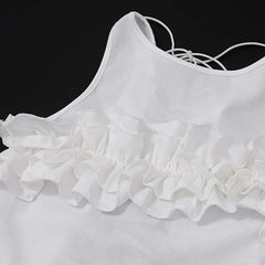 Lunivop Sexy Backless Lace Up Bodycon Mini Dress Women Street Sleeveless Dresses Femme Side Slit Folds Y2K Clothing Clubwear