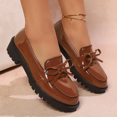 Lunivop Large Size Mary Jane Shoes Women's Casual Shoes Spring Summer Autumn New Style Velvet Butterfly Knot Loafers round Toe Rubber...