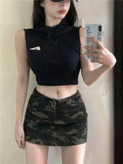 Lunivop Summer Street Vintage Camouflage Skirts Y2k High Waist Bodycon Skirt Foir Women Summer New Casual All-match Faldas Mujer
