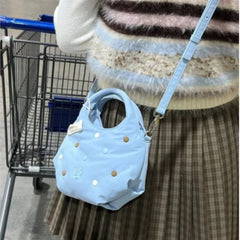 Lunivop Harajuku Blue Messenger Bag Purse Women Hot Girls Handle Canvas Y2k Hand Bag Female Versatile Casual Crossbody Bags New