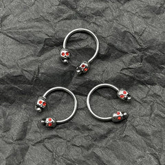 Lunivop Punk Skull Piercing Nose Ring Titanium Steel Nariz Piercing Ear Cartilage Tragus Goth Piercing Jewelry Labret Lip Stud