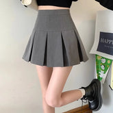 Lunivop Elegant High-waisted Pleated Skirt Autumn New Style Korean Women's Clothing Versatile Zipper-up Cropped A- skirt