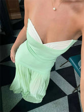 Lunivop Fashion Contrast Pleated Long Dress For Women Slim Backless Summer Bandeau Elegant Party Dress Clothes Women's Maxi Dress