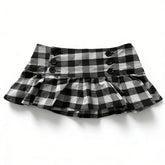 Lunivop New Euramerican Low Waist Sweet Cool Girl Skirts Y2k Aesthetic Constrast Color Plaid Pleated Jupe Harajuku Buttons Design Skirts