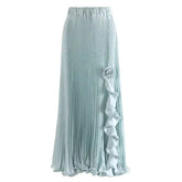 Lunivop Fashion Women's High Waist Skirt 3D Flower Asymmetric Lotus Leaf Edge A Line Female Skirts New Tide