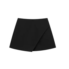 Lunivop Fashion Women's High Waist Shorts Skirts Solid Asymmetrical Side Zipper Skirts Shorts Summer Black White Mini Shorts