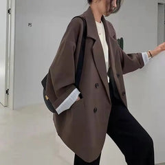 Lunivop Spring New Women's Elegant Korean Style Suit Jacket with Versatile Design and Loose Collar Suitable for Office Work Blazer Women