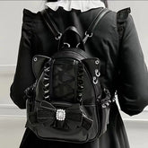 Lunivop Harajuku Aesthetic Mini Backpack Women Sweet Cute Lace Bow Chic Cat Y2k Backpacks Student Japanese Mochila Aesthetic