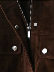 Lunivop Women Suede Jacket New Spring Fashion Long Sleeve Zipper Loose Coat Chic Female High Street Outerwear 