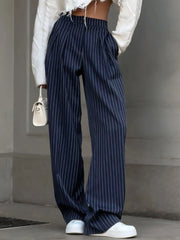 Lunivop New Korean Fashion Striped Women Wide Pants Casual Designer Straight Trousers Vintage High Waist y2k Baggy Pants