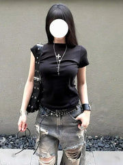 Lunivop Large size fat mm American retro Spice Girl washed ripped jeans women's summer new street loose wide-leg trousers