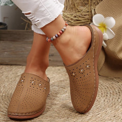 Lunivop New Fashion Women Slippers Summer Shoes Woman Split Leather Hollows Sandals Breathable Baotou Slippers Big Size 36-43