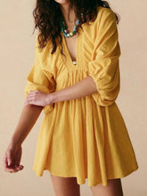 Lunivop New Stylish Sexy V-Neck Puff Sleeve Casual Mini Dress For Women, Elegant Street Fashion Summer Resort Boho & Tropical Sun Dress