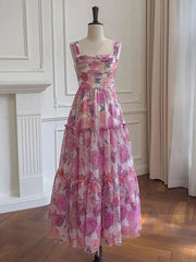 Lunivop Printing Design Women's Long Dresses Slash Collar High Waist Sleeveless Elegant Dress Female Summer 2025 New