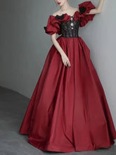 Lunivop French Elegant One Shoulder Wedding Party Dresses Pleated Puff Sleeve Princess Prom Dress Temperament Simple Evening formal dress