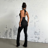 Lunivop BKLD Club Street Style Sexy Casual One-piece Romper Overalls Women's Sleeveless Open Back Lace Patchwork Skinny Lace-up Jumpsuit